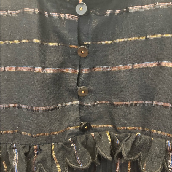 FARM Rio Metallic Stripe Ruffle Shirt - Picture 3 of 4